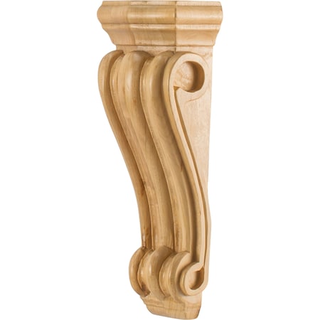 Hardware Resources 3-1/16" Wx2"Dx8"H Maple Scrolled Corbel CORN-2MP